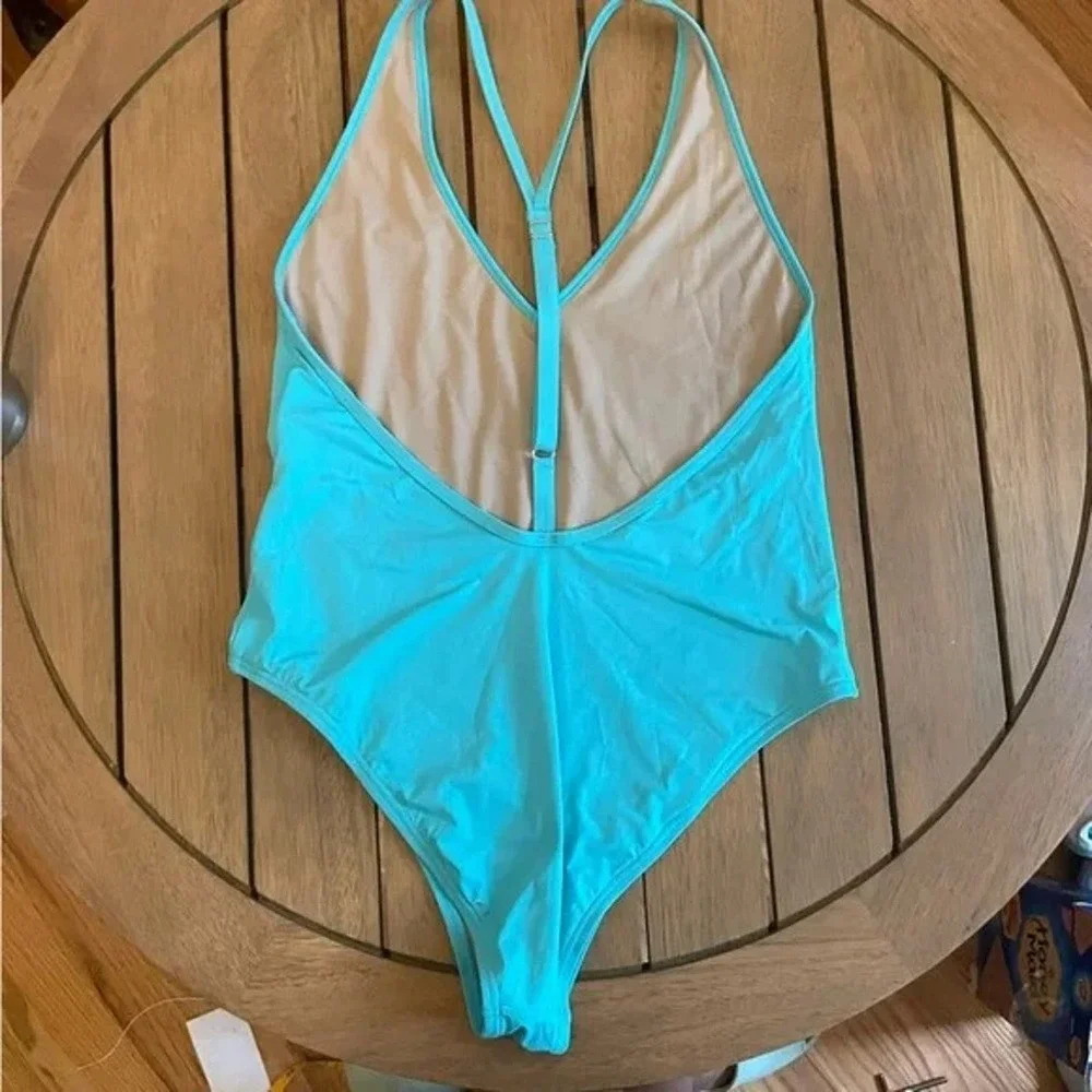 PieceVYB! T-Back Swimsuit‎ NWOT blue tea